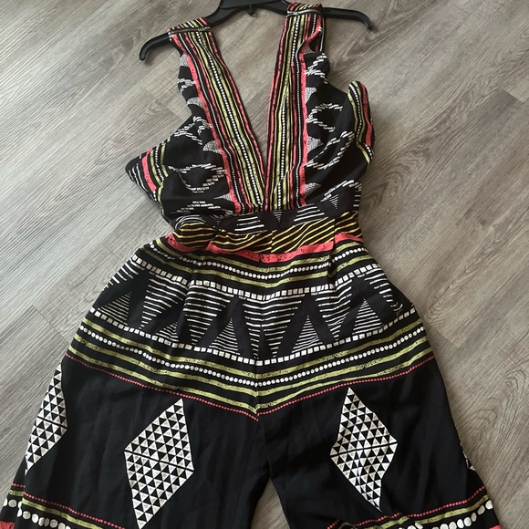 Elevenses by Anthropologie Tribal Print Jumpsuit Size 4/p C - Picture 5 of 10